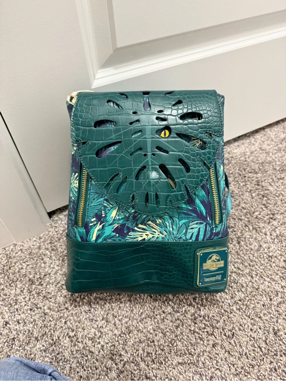 Loungefly Jurassic Park Cutout Backpack with Gold Hardware